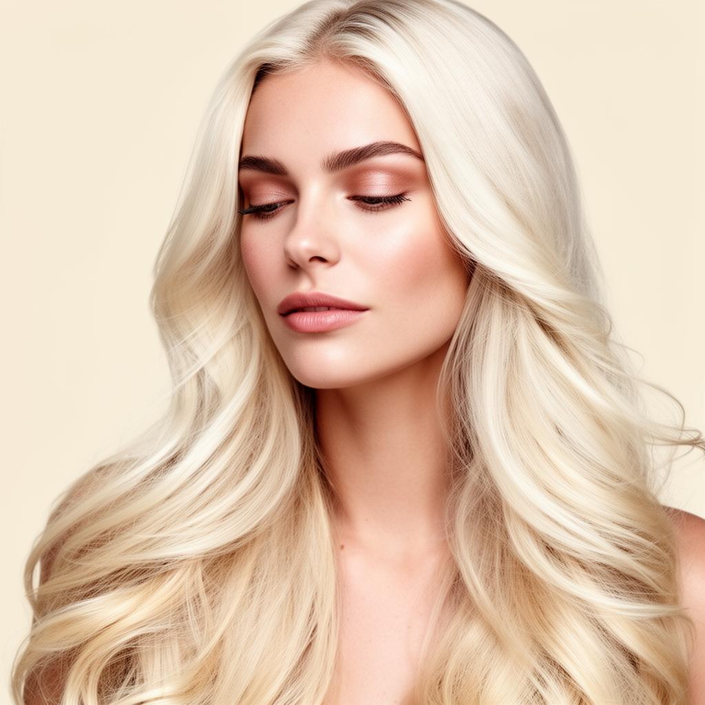 Modelo loira com cabelo iluminado